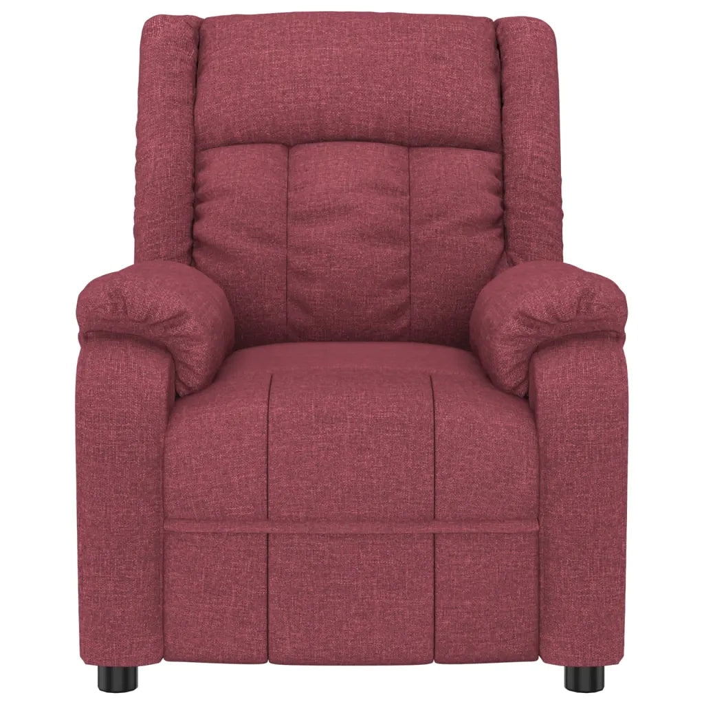 Poltrona Massaggiante Elettrica Rosso Vino in Tessuto 3143582