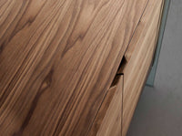 Credenza in noce e vetro temperato