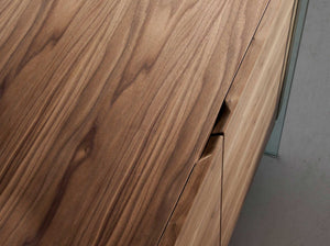 Credenza in noce e vetro temperato