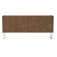 Credenza in noce e vetro temperato