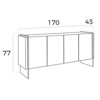 Credenza in noce e vetro temperato