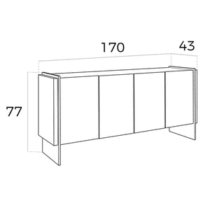 Credenza in noce e vetro temperato