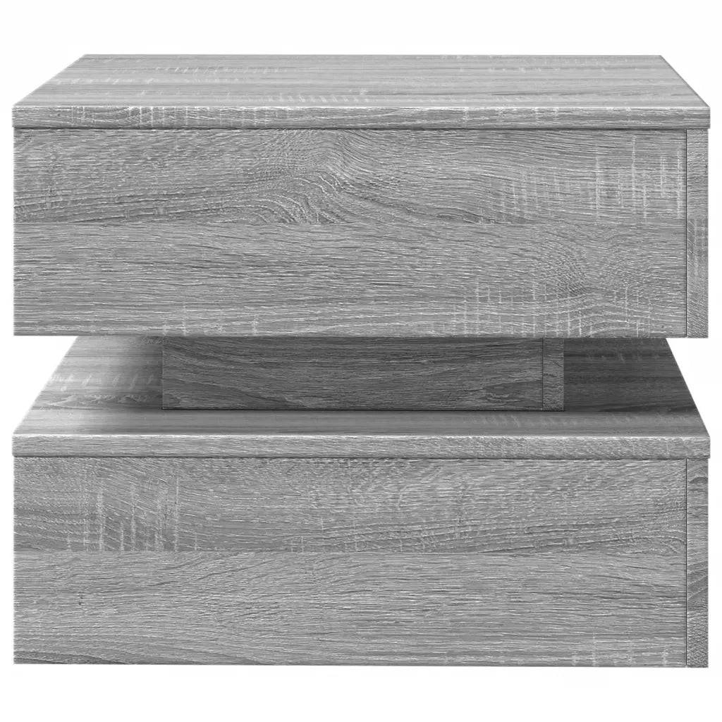 Tavolino da Salotto con Luci LED-Tavolino da soggiorno Grigio Sonoma 50x50x40 cm 604891