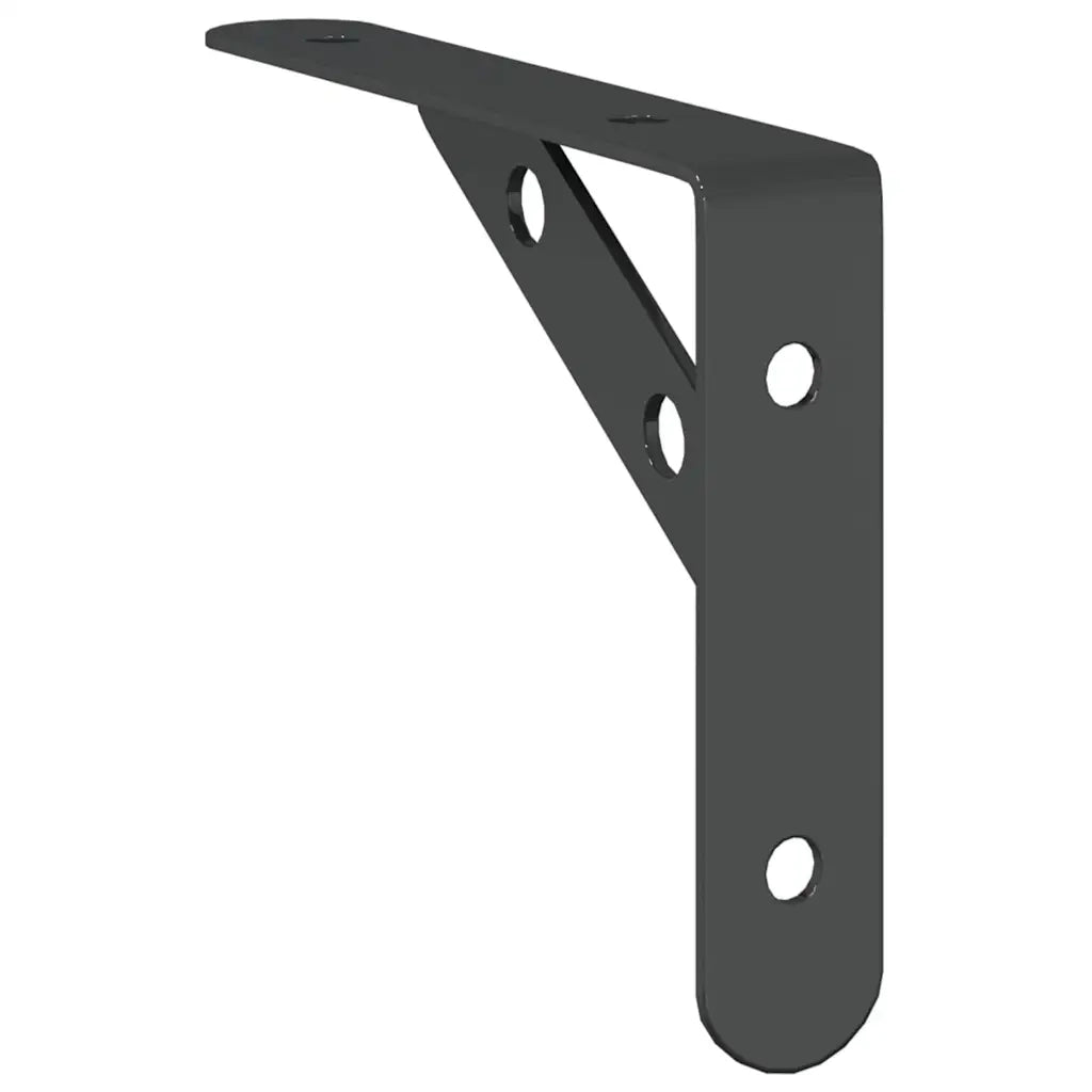 4 pz Staffe per Mensola | Ripiano | Scaffale 15x2,5x11,5 cm in Acciaio Inox Nero