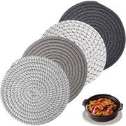 Confezione di 4 sottopiani per padelle, sottopiani termoresistenti, sottopiani in cotone, sottopiani assorbenti per padelle, ciotole, pentole, caraffe e piatti (4.18)