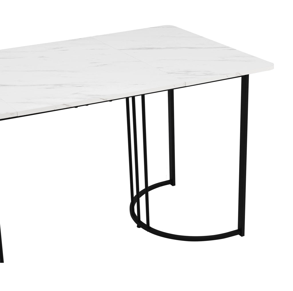Tavolo da pranzo rettangolare 140x80 cm effetto marmo