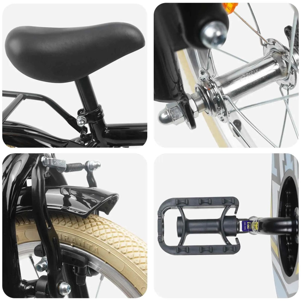 Bicicletta per Bambini 12 Pollici per bambini di 2-4 anni Nero