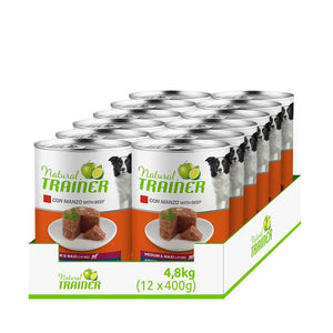 Trainer Natural Dog Adult Medium & Maxi Manzo 12x400gr