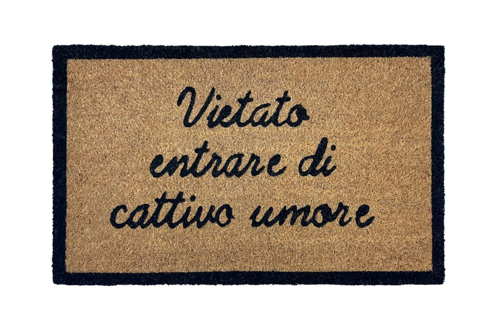 Zerbino Ingresso Casa In Fibra Di Cocco Con Base In Pvc  Dis1VietatoEntrare