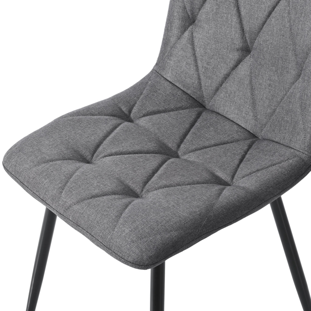 SEDIA Imbottita Set da 4 pezzi Grigio in lino e metallo