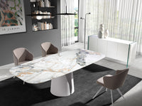 Credenza legno bianco e vetro temperato