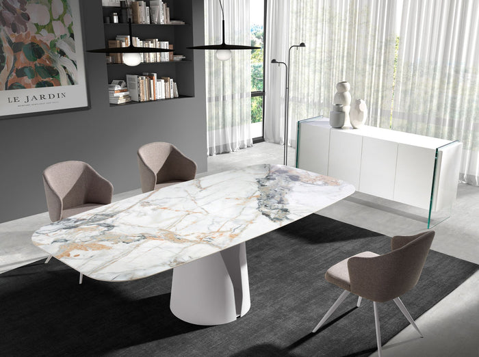 Credenza legno bianco e vetro temperato