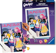 CreArt: KPop Demon Hunters ? Dipingere con i Numeri , Kit Pittura con Pennello e Colori Inclusi, Cornice Inclusa, 18x24c