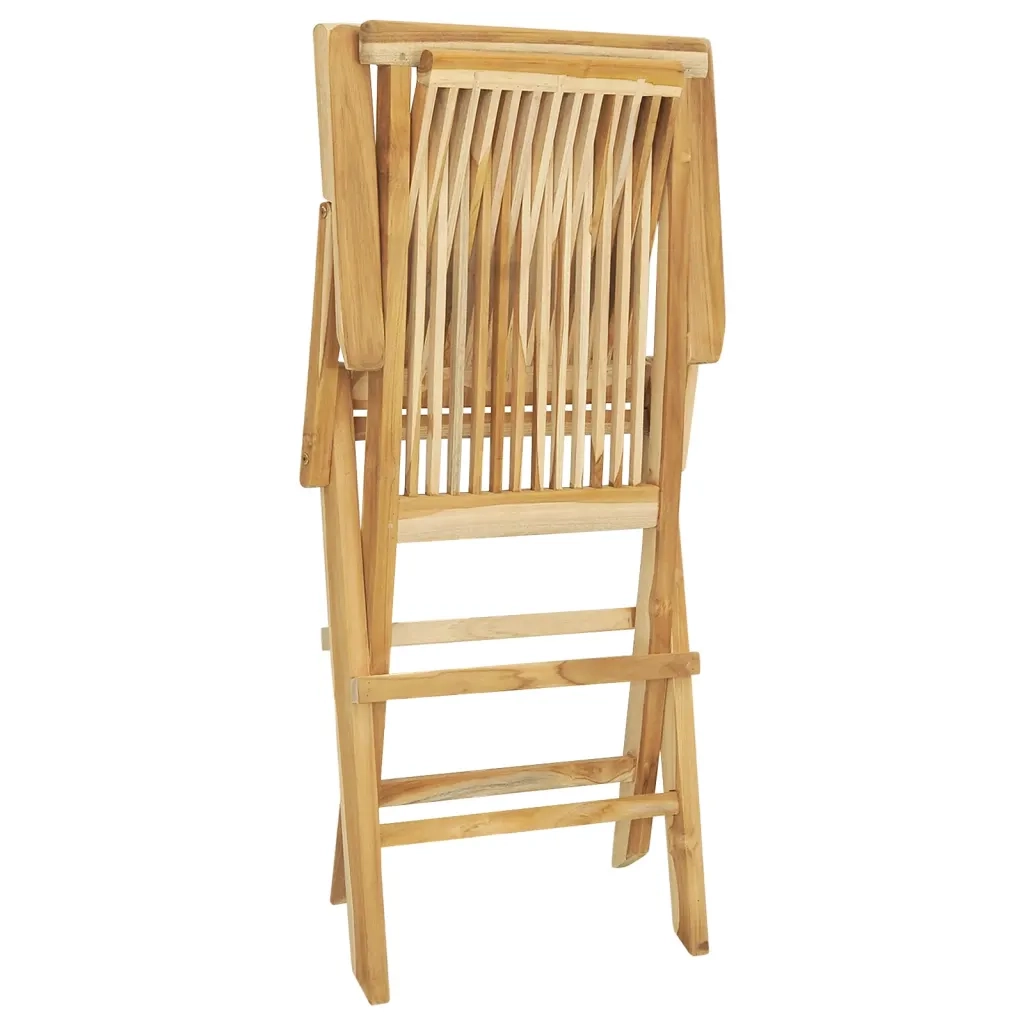 Set da Pranzo per Esterni 5 pz in Legno Massello di Teak 44686