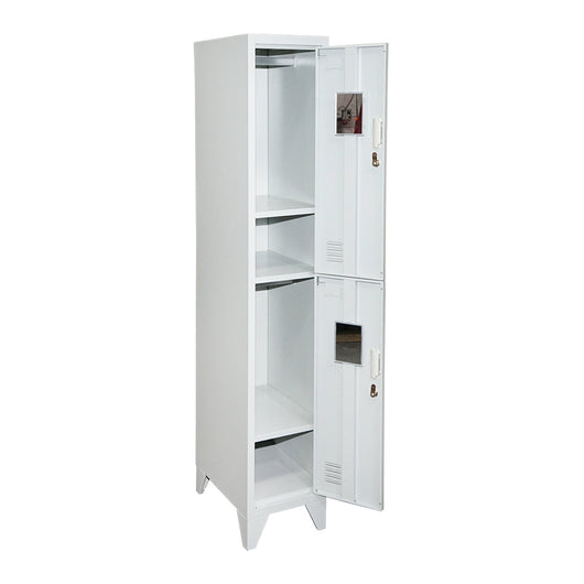 Armadietto metallico tipo spogliatoio – 2 ante, 1700×300×450 mm, grigio Breckner Germany