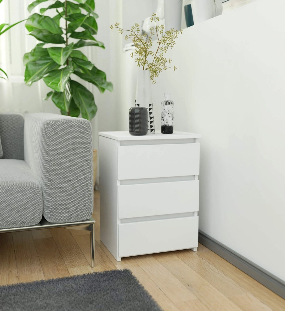 Comodino AKORD CL3 Bianca 40 cm 3 cassetti 40x35x57 cm