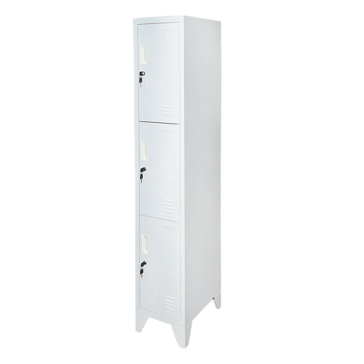 Armadietto metallico tipo spogliatoio – 3 ante, 1700×300×450 mm, grigio Breckner Germany