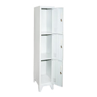 Armadietto metallico tipo spogliatoio – 3 ante, 1700×300×450 mm, grigio Breckner Germany