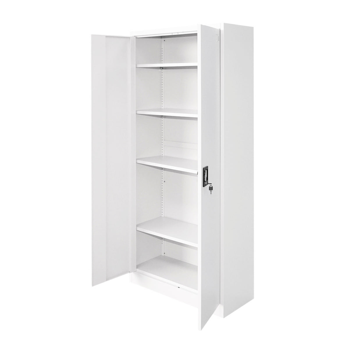 Armadio metallico a 2 ante con 4 ripiani – 1800×800×350 mm, grigio Breckner Germany