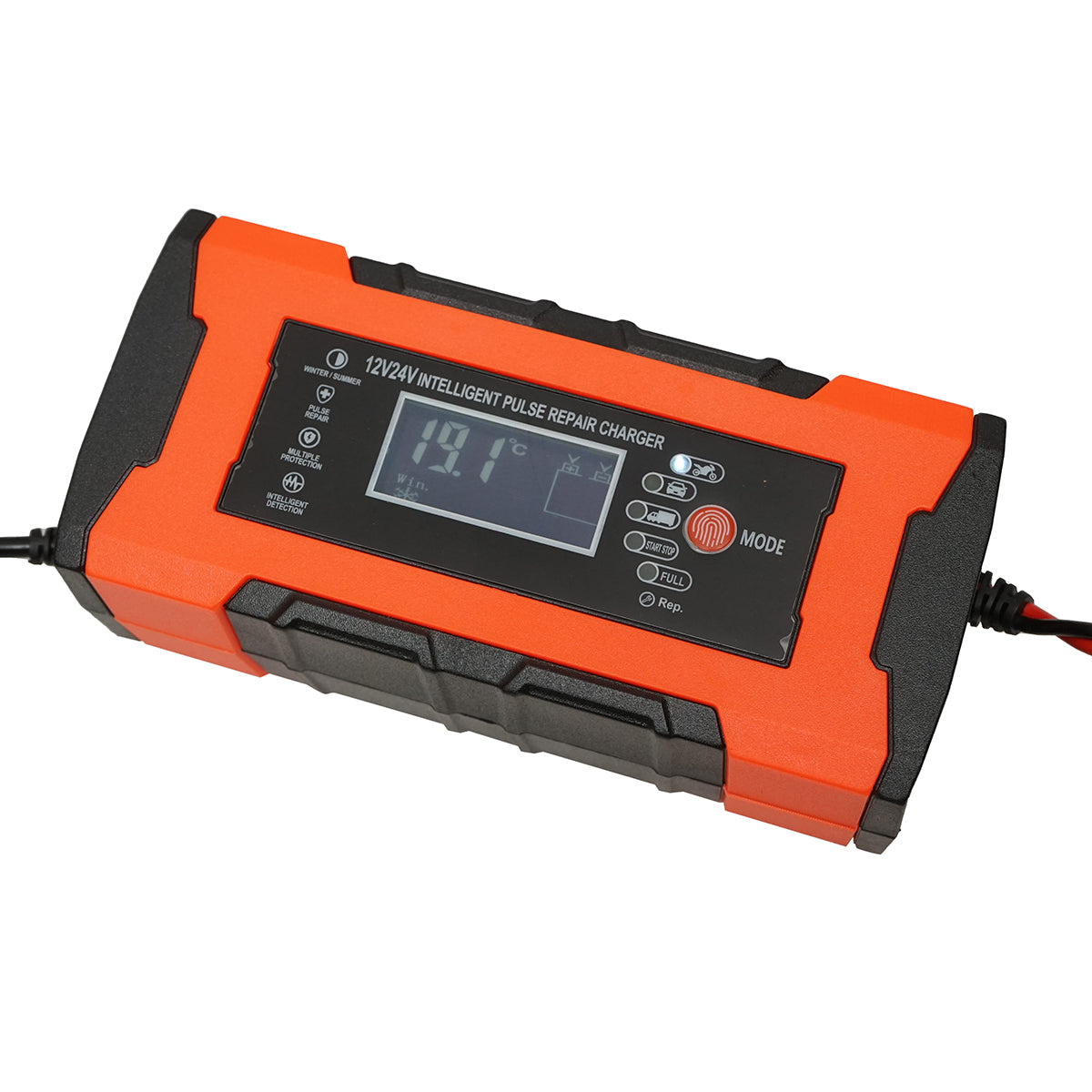 Caricabatterie digitale per batterie – 12V 10A / 24V 5A con funzione di riparazione intelligente a impulsi