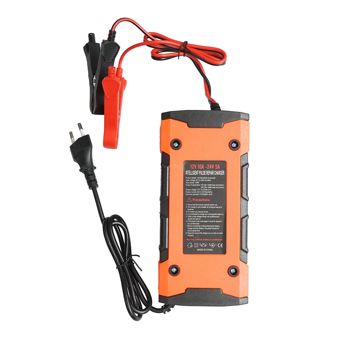 Caricabatterie digitale per batterie – 12V 10A / 24V 5A con funzione di riparazione intelligente a impulsi
