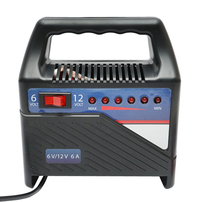 Caricabatterie per batterie auto – 6V / 12V, 6A