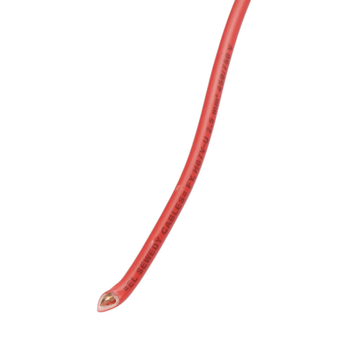 Cavo elettrico in rame 2,5mm rosso FY H07V-U, isolamento in PVC 450/750V 100m/rotolo
