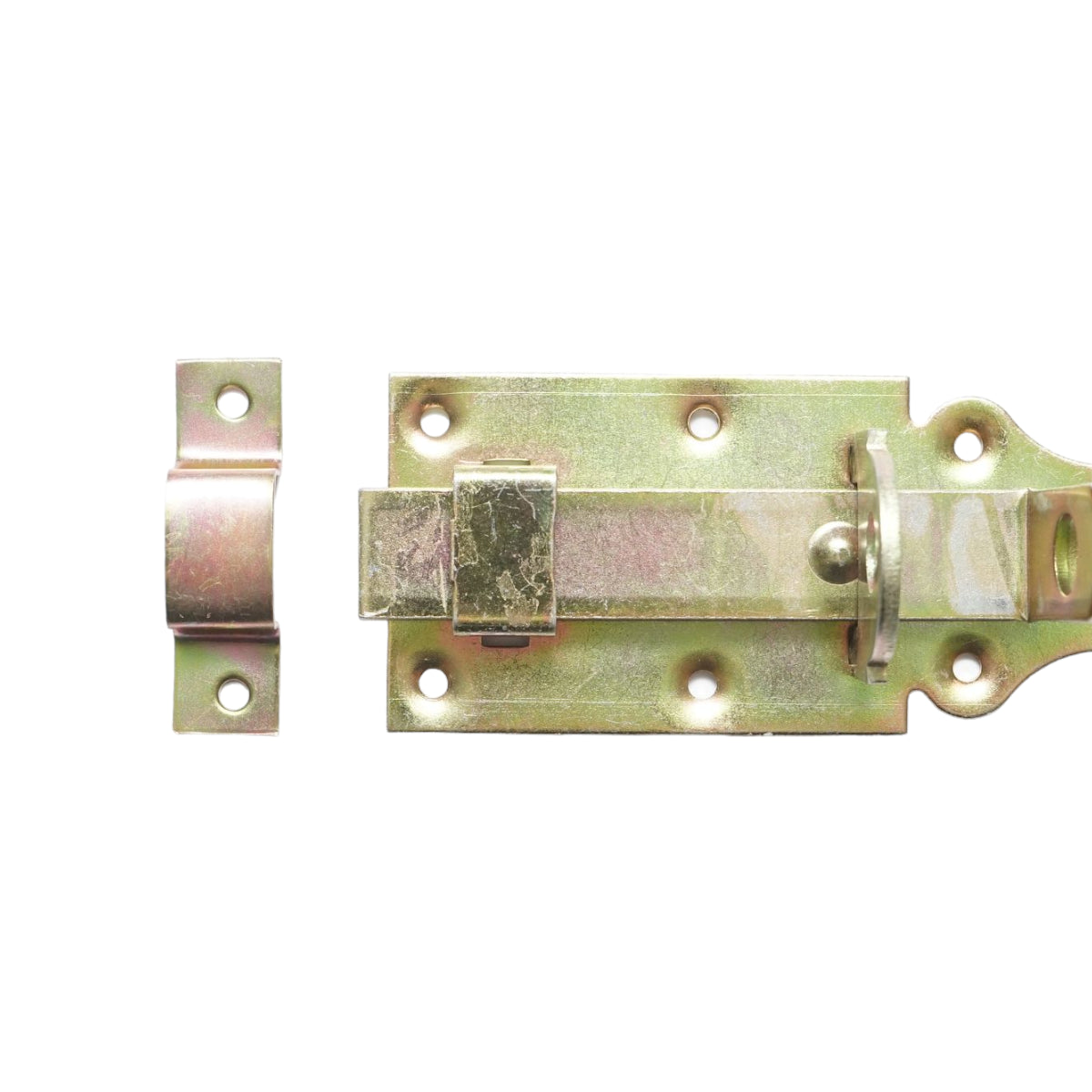 Chiavistello piatto da 100 mm con blocco per lucchetto