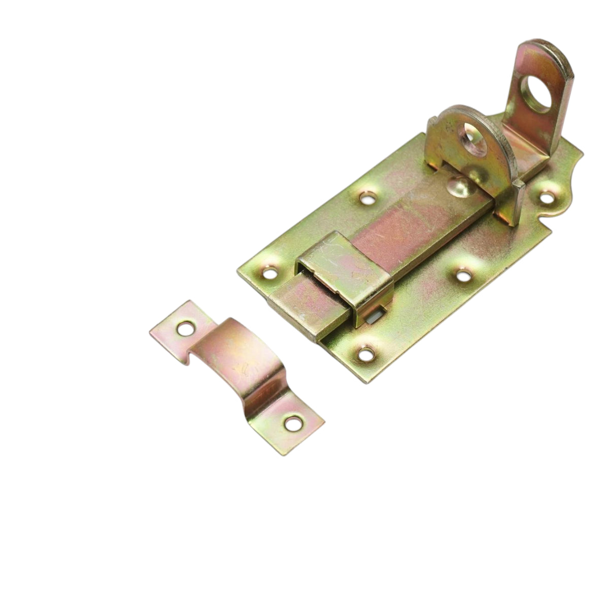 Chiavistello piatto da 100 mm con blocco per lucchetto