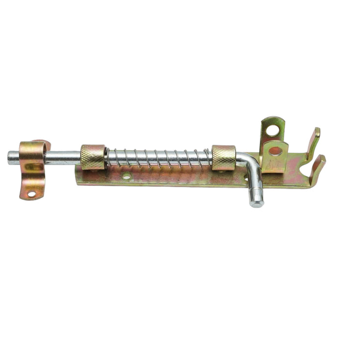 Chiavistello tipo “L” con molla da 200 mm e blocco per lucchetto