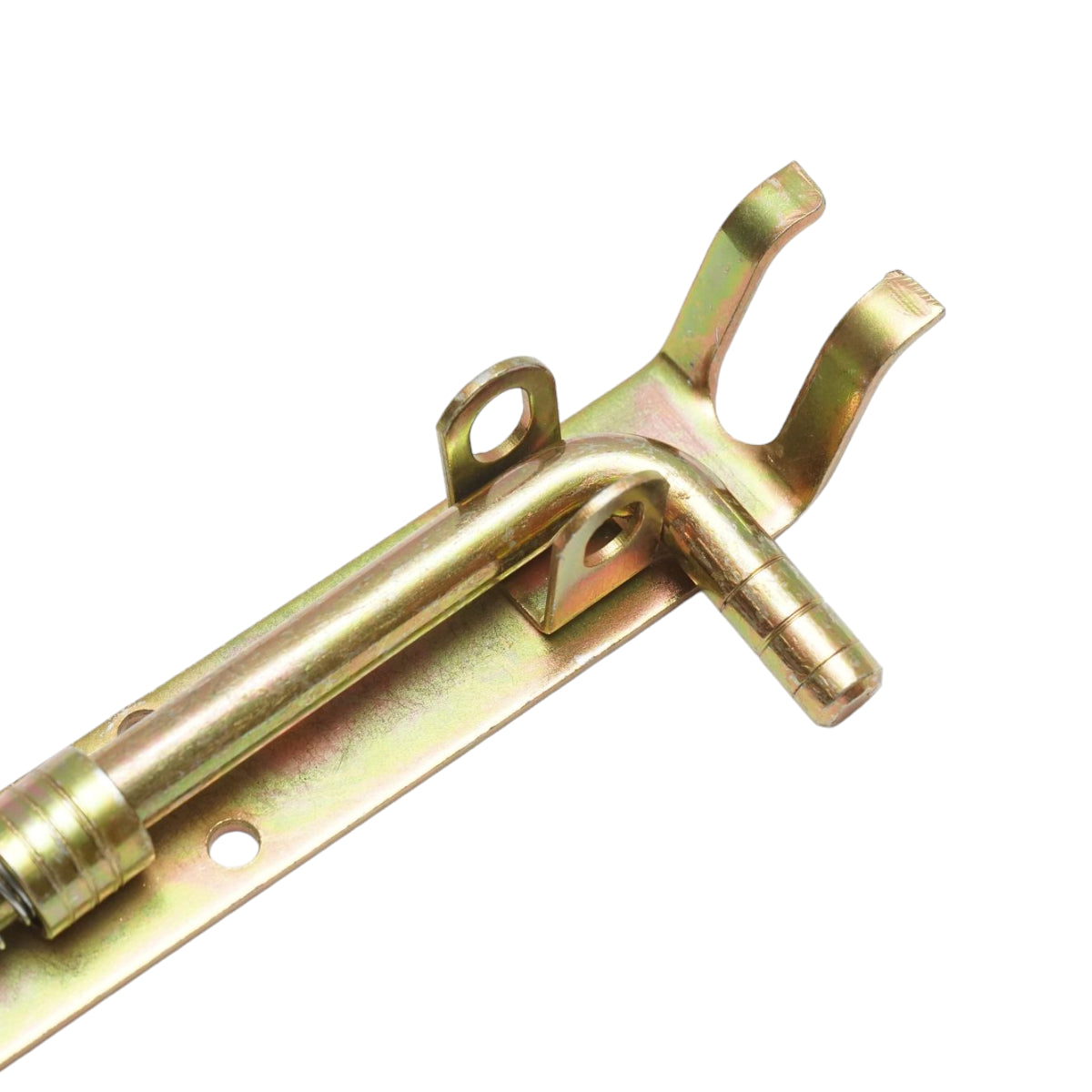 Chiavistello tipo “L” con molla da 300 mm e blocco per lucchetto