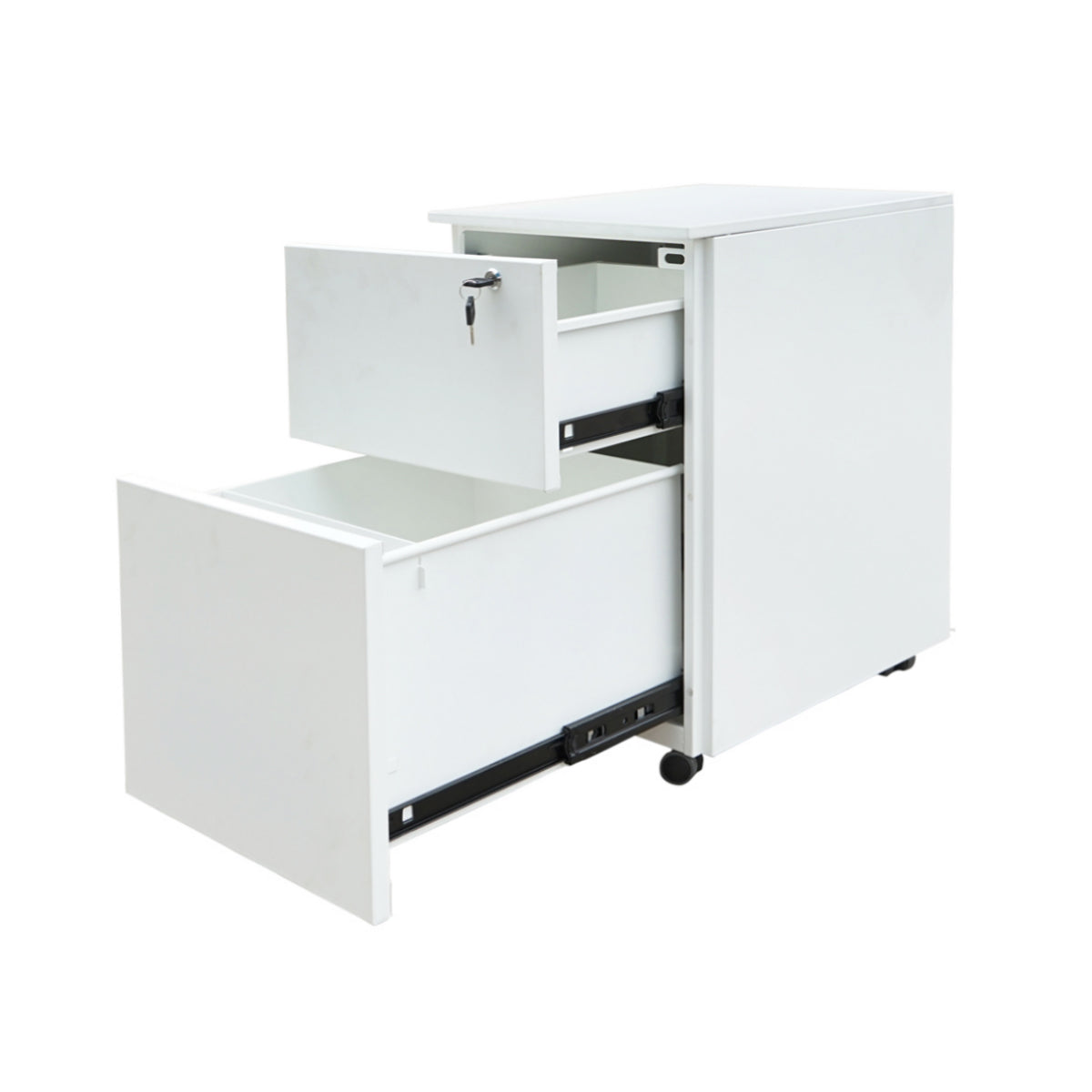 Classificatore metallico a 2 cassetti con ruote – 560×340×480 mm, grigio RAL 7035 Breckner Germany