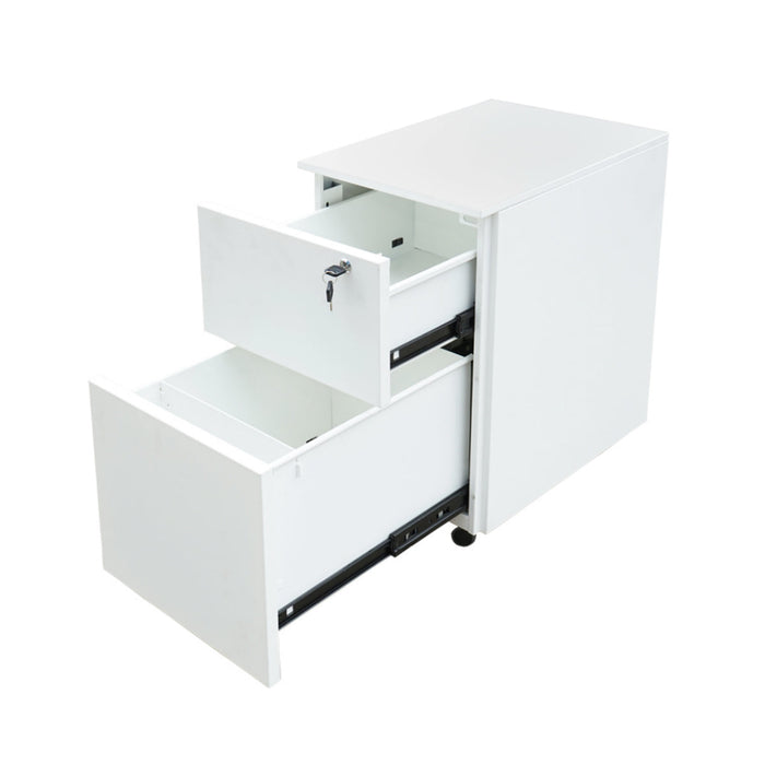 Classificatore metallico a 2 cassetti con ruote – 560×340×480 mm, grigio RAL 7035 Breckner Germany