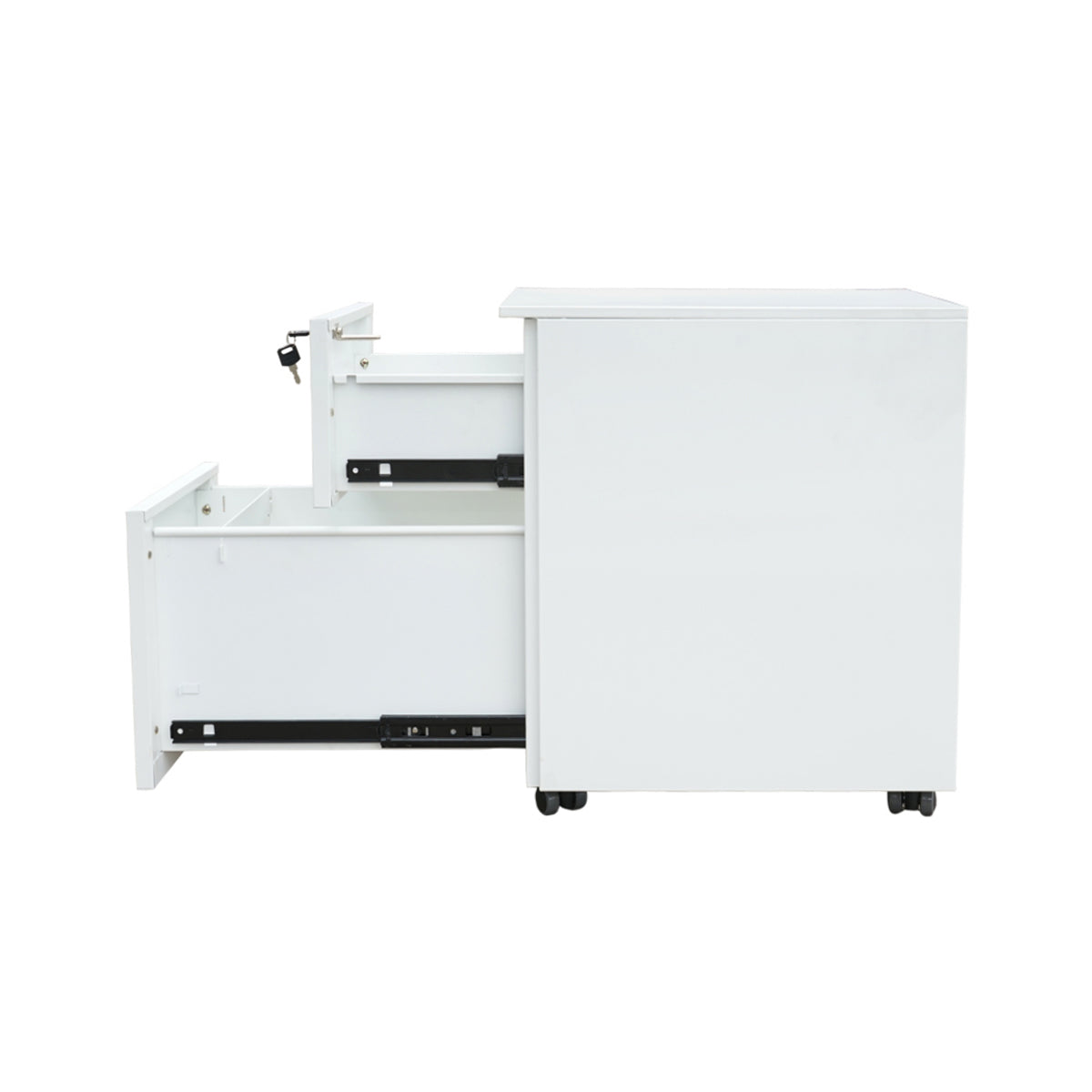 Classificatore metallico a 2 cassetti con ruote – 560×340×480 mm, grigio RAL 7035 Breckner Germany