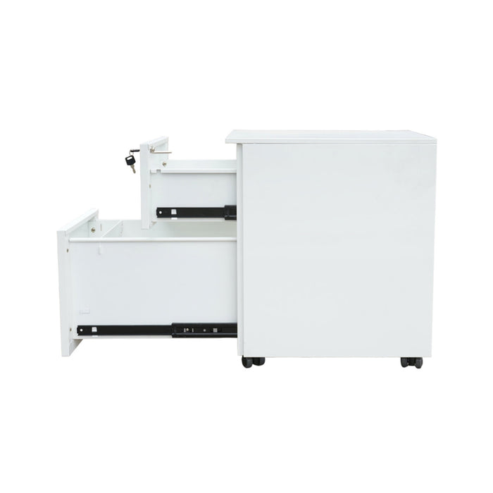 Classificatore metallico a 2 cassetti con ruote – 560×340×480 mm, grigio RAL 7035 Breckner Germany