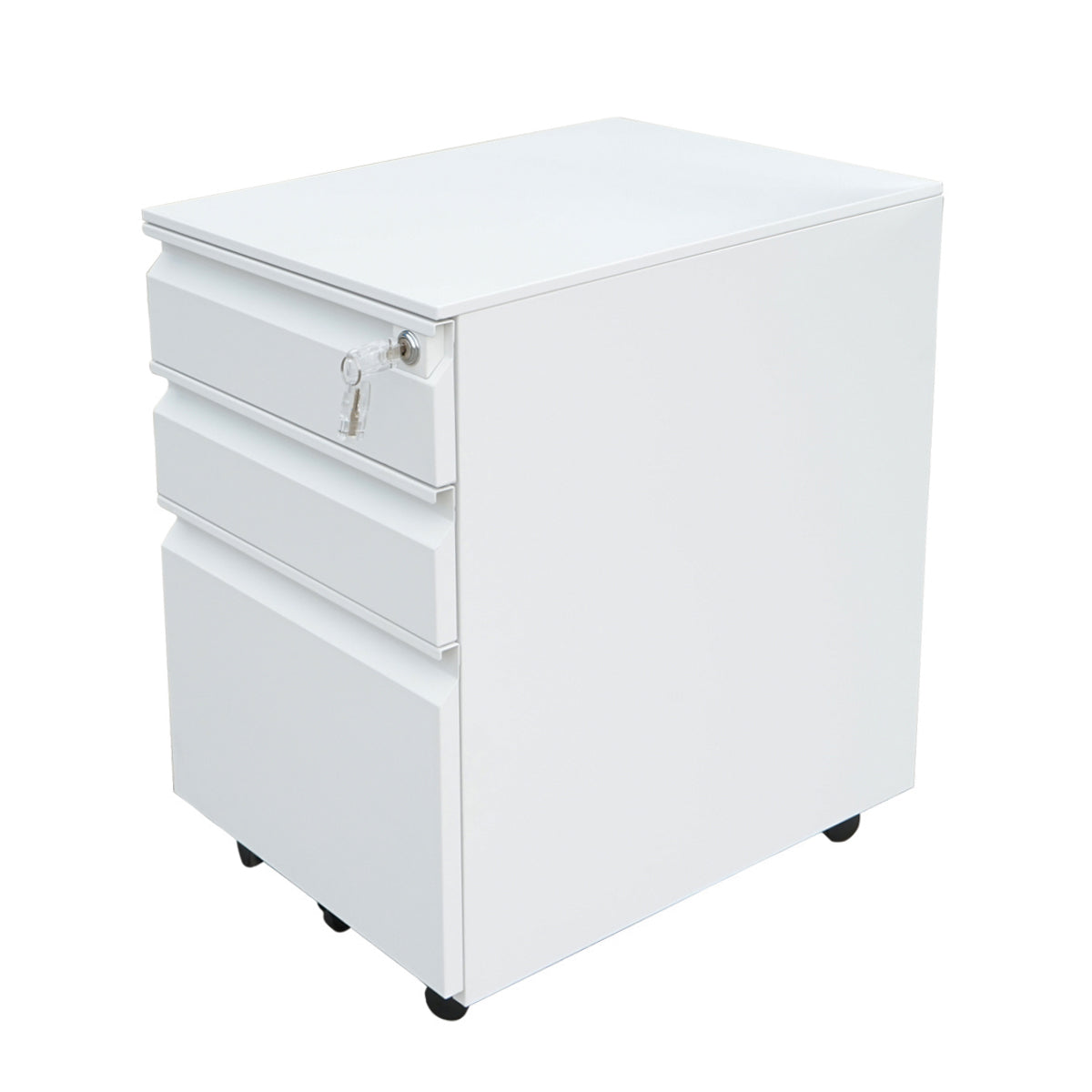 Classificatore metallico a 3 cassetti con ruote – 600×390×520 mm, grigio RAL 7035 Breckner Germany