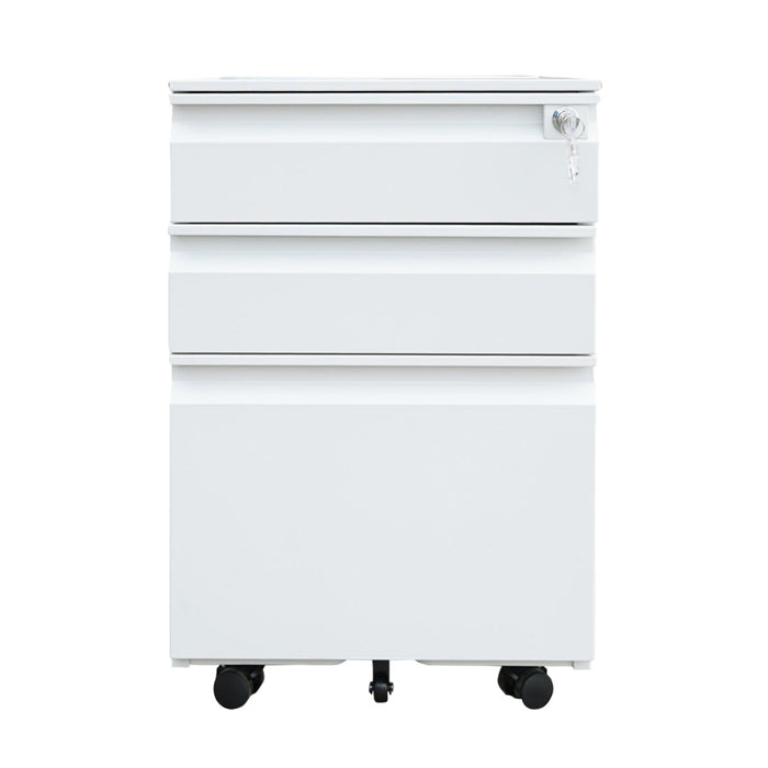 Classificatore metallico a 3 cassetti con ruote – 600×390×520 mm, grigio RAL 7035 Breckner Germany