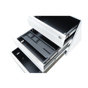 Classificatore metallico a 3 cassetti con ruote – 600×390×520 mm, grigio RAL 7035 Breckner Germany