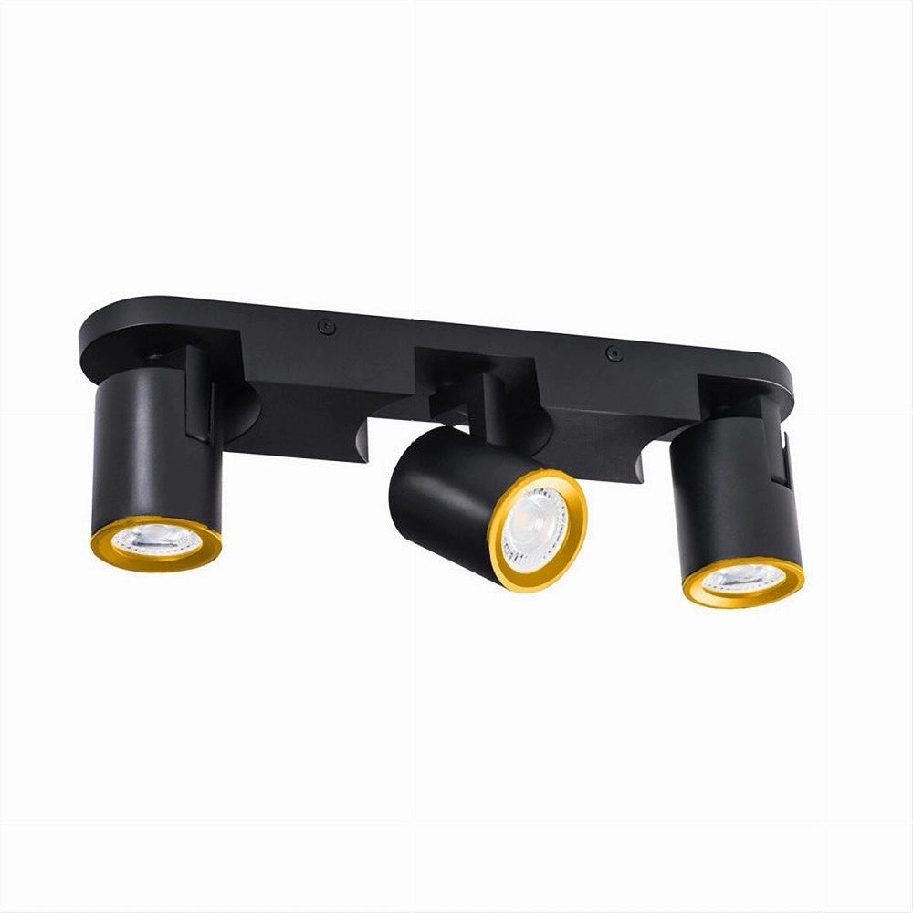 Trade Shop - Applique 3 Diffusori Orientabile Soffitto Parete Lampada Gu10 Bianco Nero Th8803 -