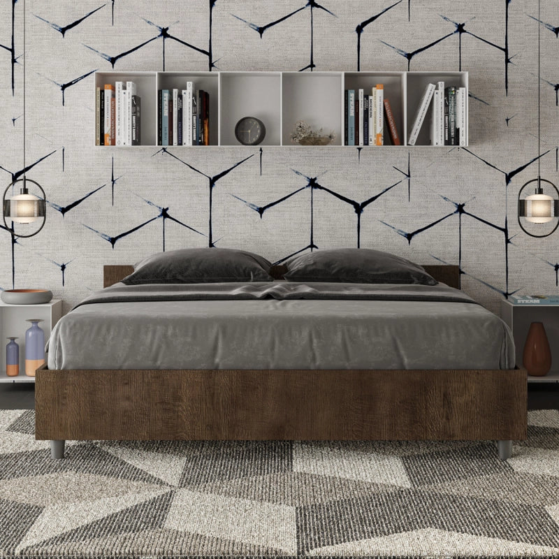 Letto Matrimoniale 160x190 cm Nuamo - Con rete,Noce
