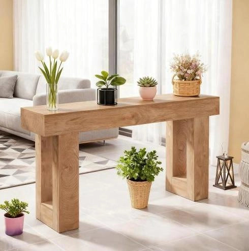 Consolle in legno dallo stile rustico, 160 cm, pratica e versatile
