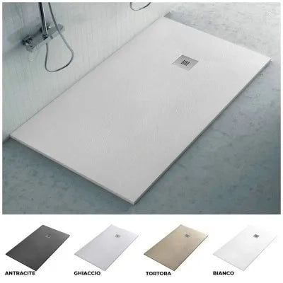 Piatto doccia resina 70x70 su misura ghiaccio effetto pietra Karen
