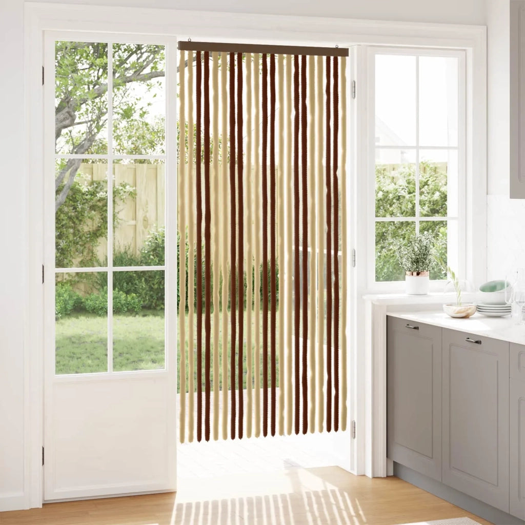 Tenda per insetti in chenille Marrone e Beige 90 x 200 cm 42034447