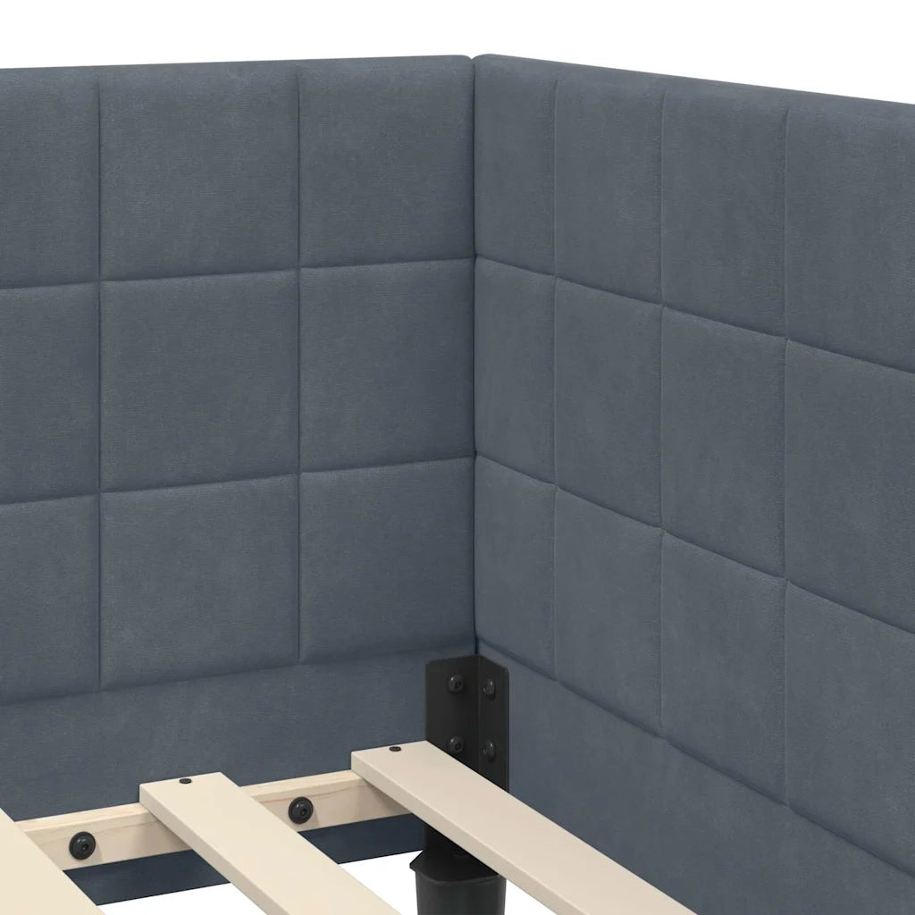 Cornice del letto ad angolo Grigio scuro 80 cm x 200 cm Velluto 42016409