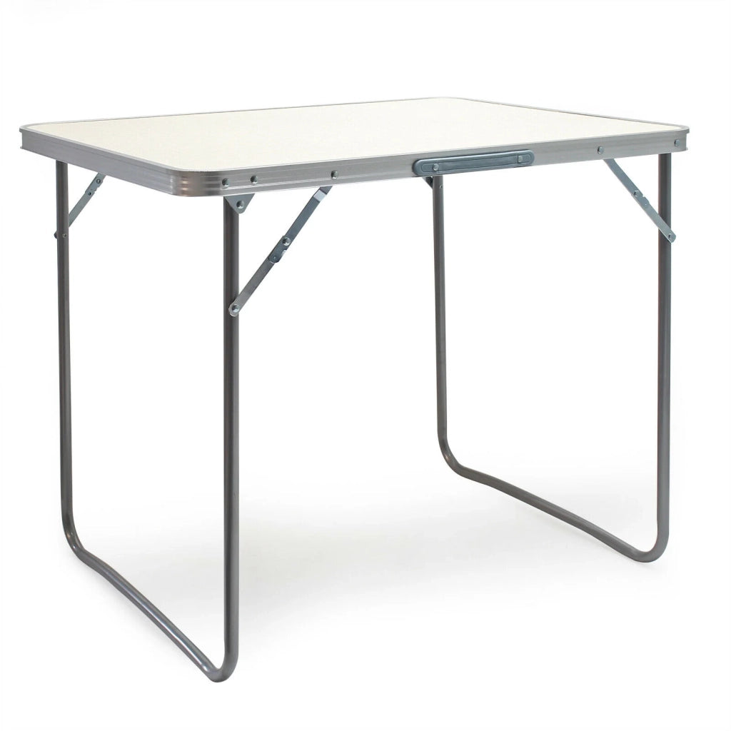 Tavolo da campeggio pieghevole in alluminio per giardino balcone escursionismo 80 cm bianco 16_0000541