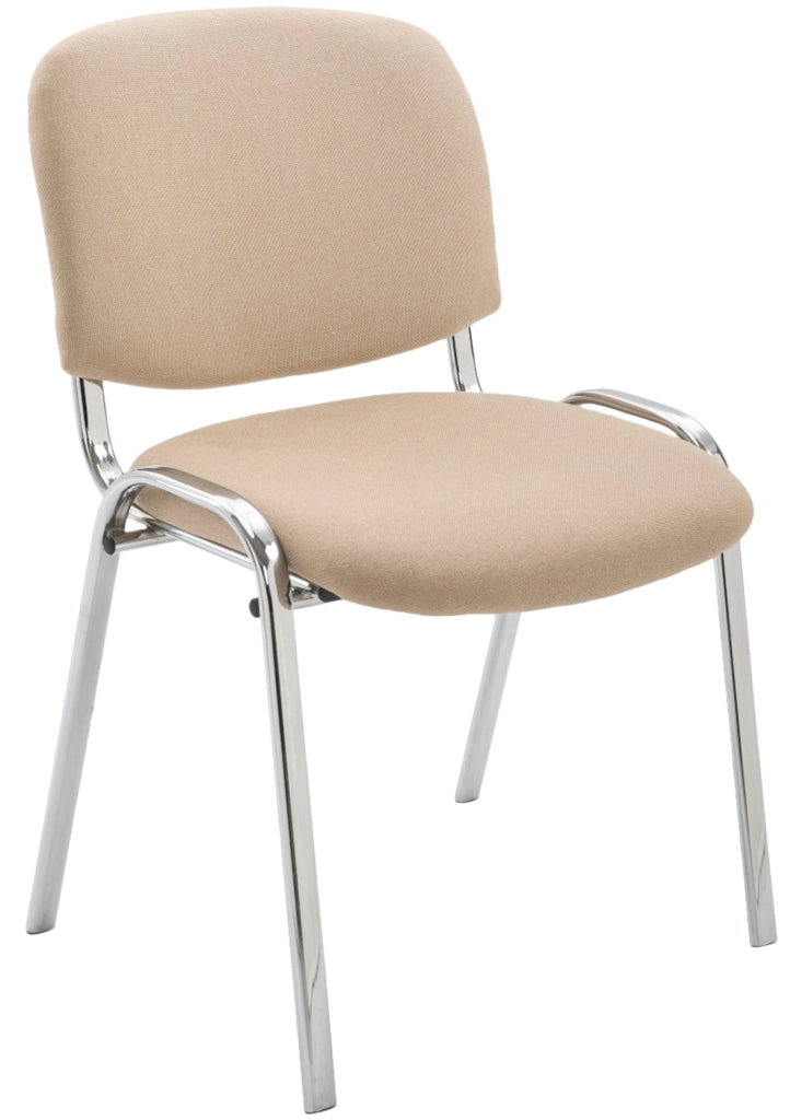 Sedia ospite impilabile KEN in tessuto crema