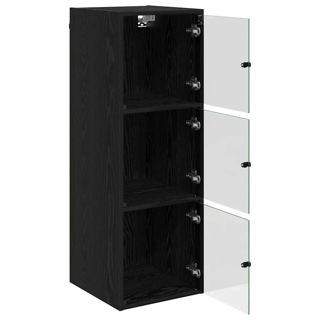 Armadietto a muro Rovere Nero 35 x 37 x 102 cm