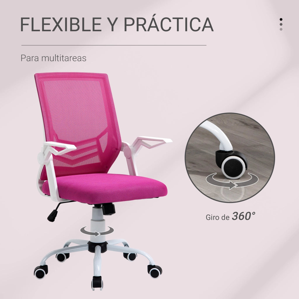 Sedia da ufficio ergonomica ¨C zephmum ¨C rosa 62.5x55x94-104 cm