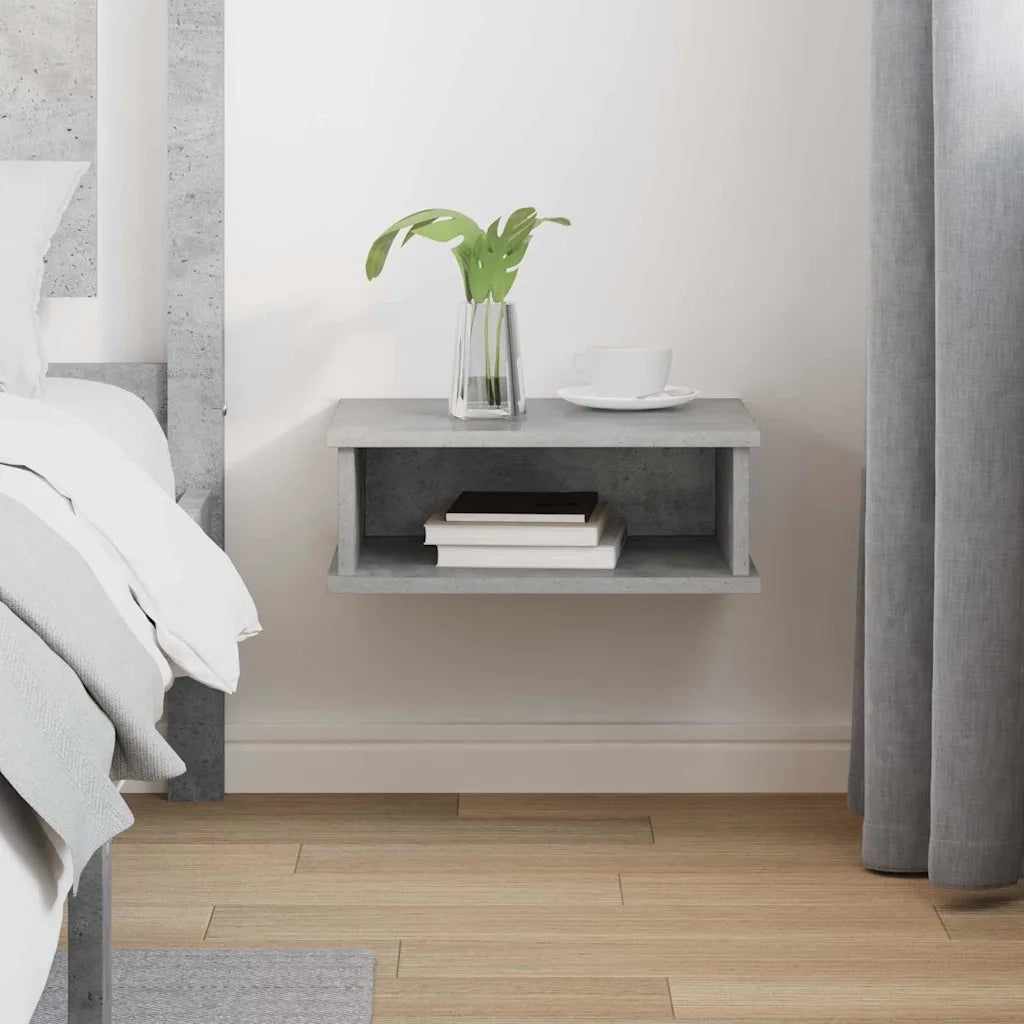 Comodino Grigio cemento 40 x 31 x 15 cm Legno multistrato