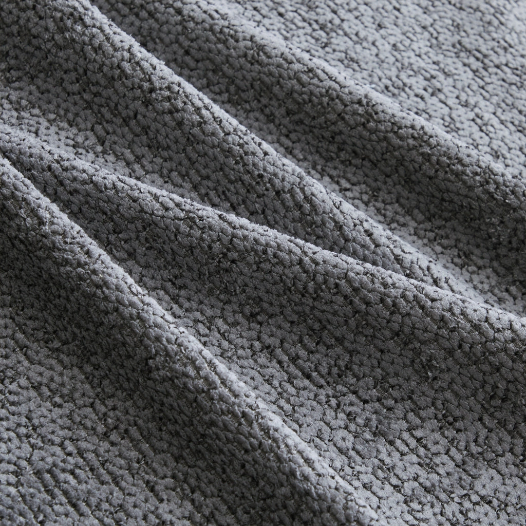 Divano modulare senza struttura in pile granulato grigio con ottomana abbinabile